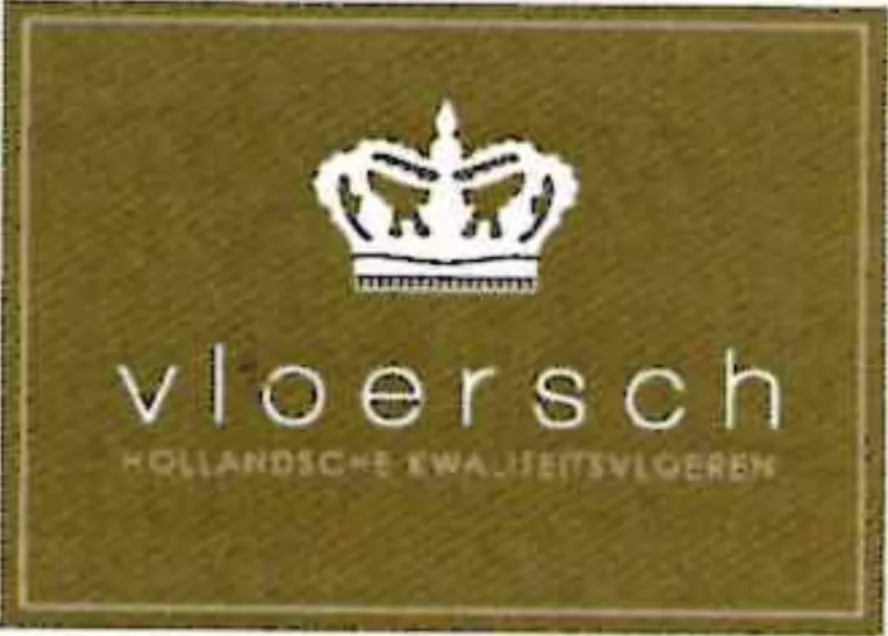 The 2011 Vloersch mark: the crown and the wordmark in a gold panel